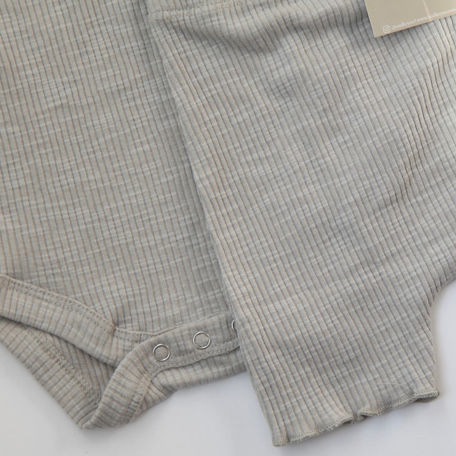 Ribbed Cotton Set in Grey